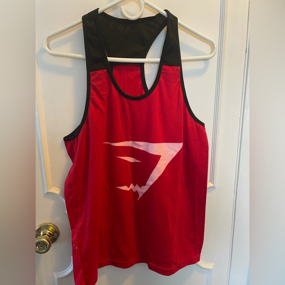 Mens size xl tank top red black sleeveless shirt